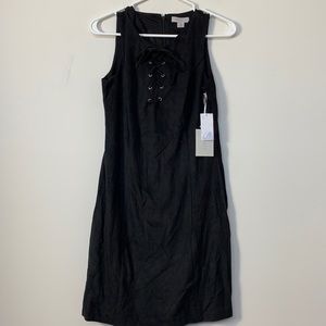 1.State black tie up dress